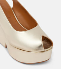 Clergerie Dylan metallic leather wedge sandals