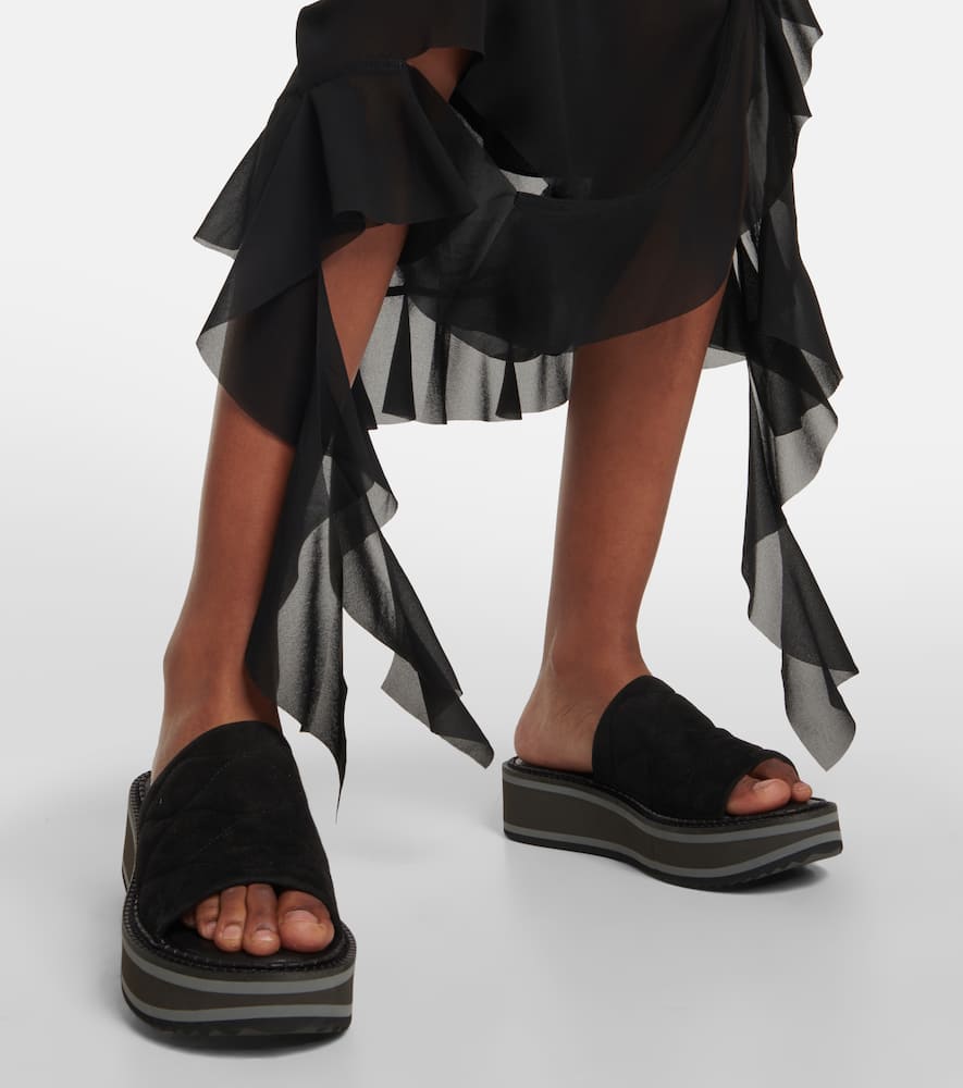 Clergerie Fast suede platform slides