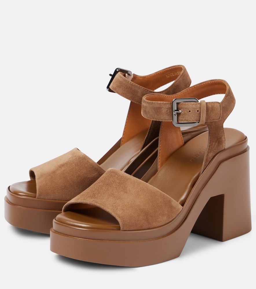 Clergerie Nelio leather and suede platform sandals