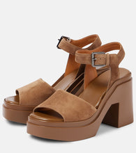 Clergerie Nelio leather and suede platform sandals