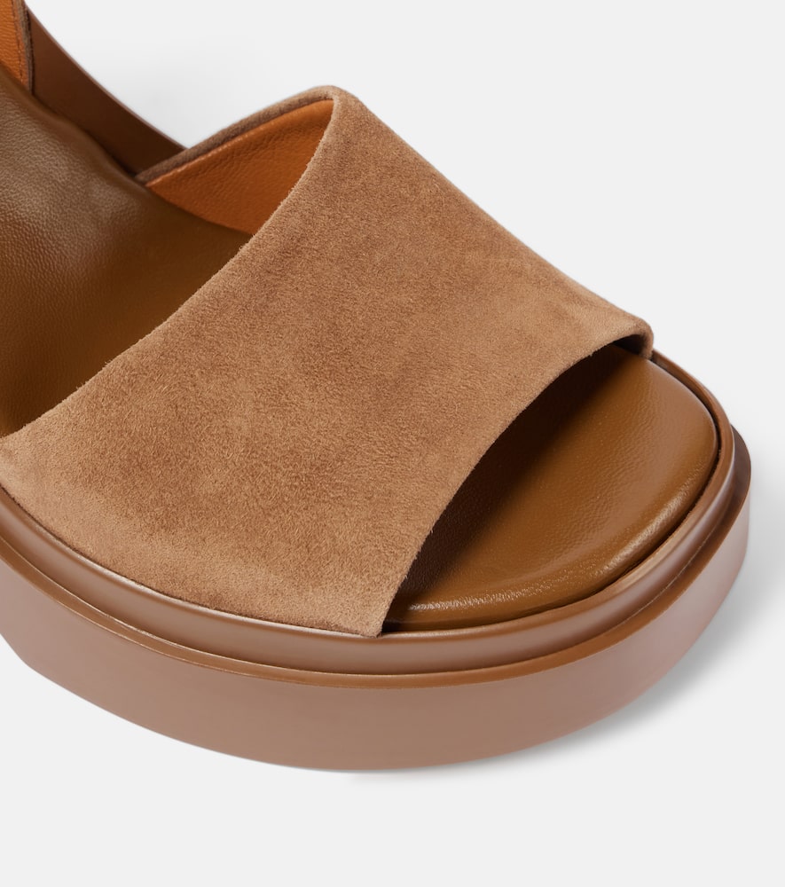 Clergerie Nelio leather and suede platform sandals