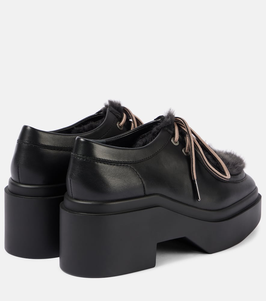 Clergerie Norton leather platform flats