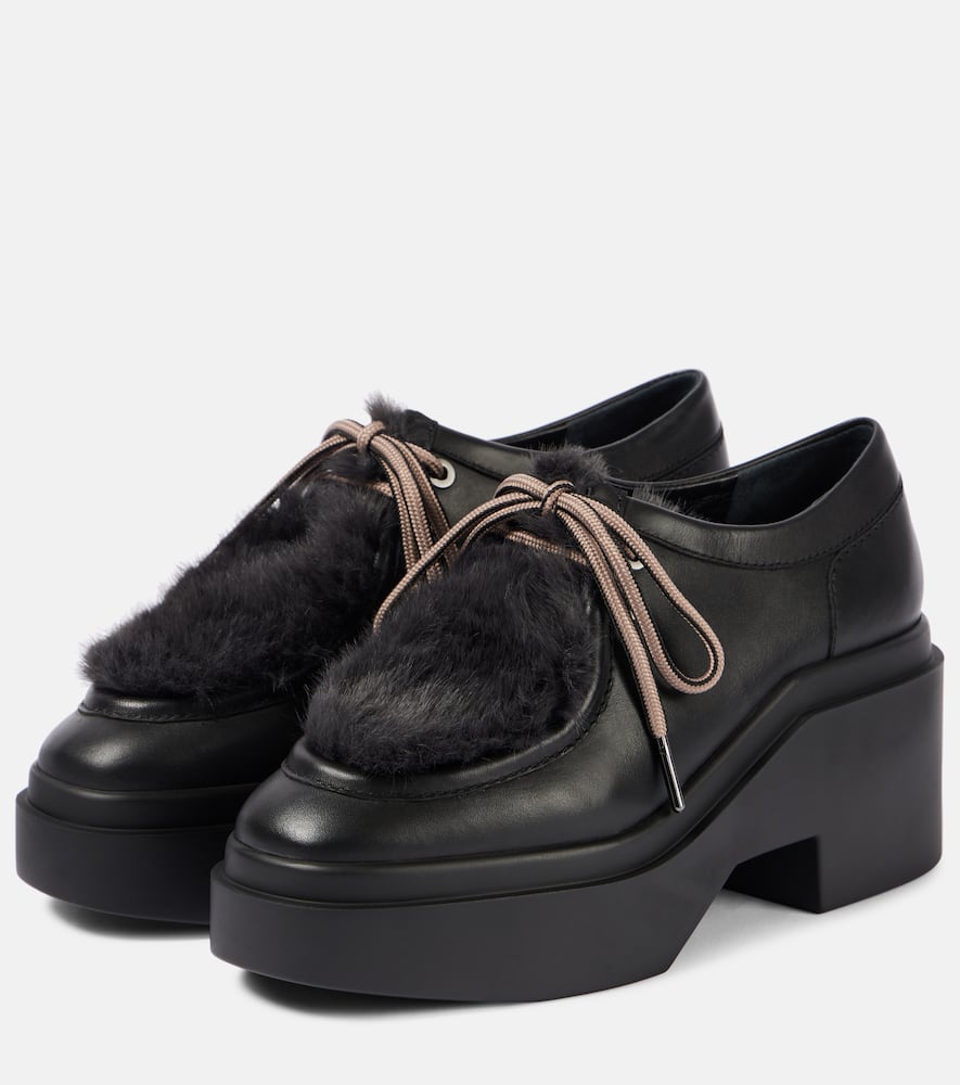 Clergerie Norton leather platform flats