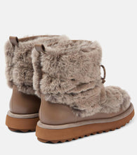 Clergerie Zeva leather-trimmed faux fur boots