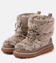 Clergerie Zeva leather-trimmed faux fur boots