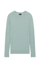 Club Monaco Merino Stretch Houndstooth Crew Sweater in Slate - Club Monaco - Pull ras du cou en laine mérinos extensible à motif pied-de-poule - Ardoise - Club Monaco 美利奴羊毛弹力千鸟格圆领毛衣 - Club Monaco Merino Stretch Hahnentritt-Rundpullover in Schiefer - Club Monaco 메리노 스트레치 하운드투스 크루 스웨터 - Maglione girocollo Club Monaco Merino stretch pied de poule in ardesia
