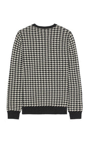 Club Monaco Wool Houndstooth Crew in Charcoal