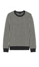 Club Monaco Wool Houndstooth Crew in Charcoal - Club Monaco - Ras du cou en laine pied-de-poule - Charbon - Club Monaco 木炭色千鸟格羊毛圆领衫 - Club Monaco Woll-Hahnentritt-Rundhalsshirt in Anthrazit - Club Monaco 울 하운즈투스 크루 차콜 색상 - Girocollo in lana pied de poule Club Monaco in antracite