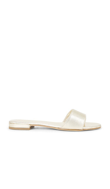 CoRNETTI Cannucce Sandal in Metallic Gold | Gold Slides for Women