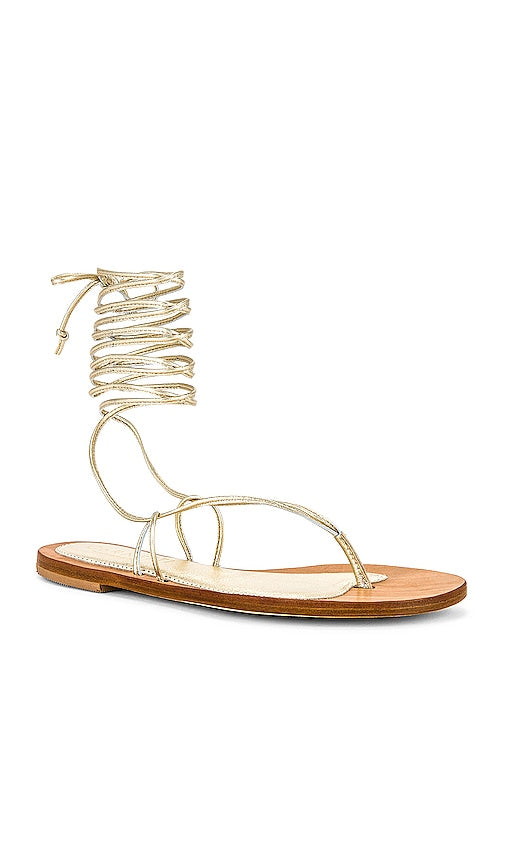 CoRNETTI Lola Lace Up Sandal in Metallic Gold