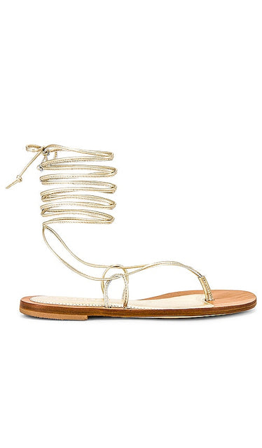 CoRNETTI Lola Lace Up Sandal in Metallic Gold - CoRNETTI Sandale à lacets Lola en or métallisé - CoRNETTI Lola 金属金色系带凉鞋 - CoRNETTI Lola Schnürsandale in Metallic-Gold - CoRNETTI Lola 레이스업 샌들 메탈릭 골드 소재 - Sandalo stringato CoRNETTI Lola in oro metallizzato