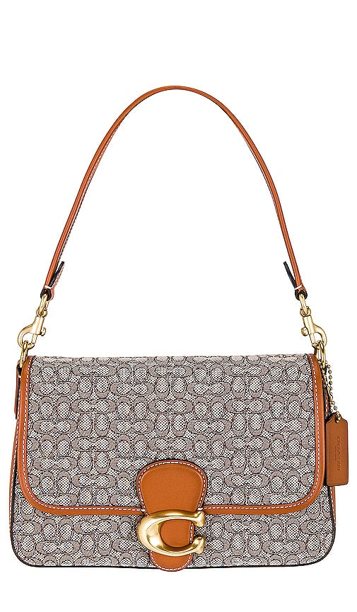 Coach Mini Signature Jacquard Tabby Shoulder Bag in Brown