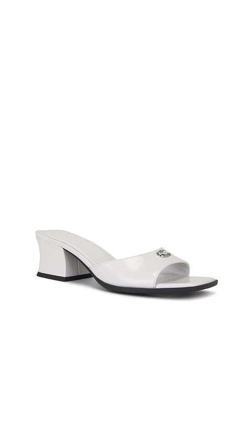Coach Sculpted C Block Heel Sandal in White