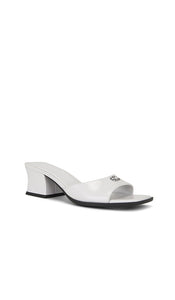 Coach Sculpted C Block Heel Sandal in White