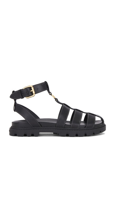Coach Sculpted Fisherman Sandal in Black | Black Platform Sandals for Women