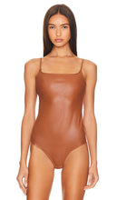 Commando Faux Leather Cami Bodysuit in Brown