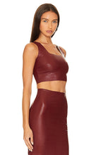 Commando Faux Leather Crop Top in Burgundy