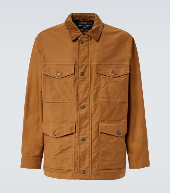 Comme des Garcons Homme Corduroy-trimmed cotton jacket