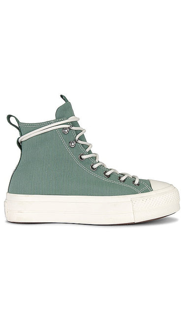 Converse Chuck Taylor All Star Lift Platform Play On Utility Sneaker in Green - Converse - Chuck Taylor All Star Lift Platform Play On - Baskets utilitaires - Vert - Converse Chuck Taylor All Star Lift Play 绿色实用运动鞋 - Converse Chuck Taylor All Star Lift Platform Play On Utility-Sneaker in Grün - Converse 척 테일러 올스타 리프트 플랫폼 플레이 온 유틸리티 스니커즈 그린 색상 - Converse Chuck Taylor All Star Lift Platform Gioca su Sneaker Utility in verde