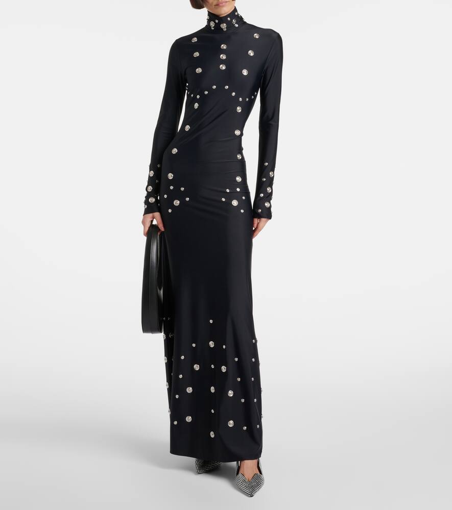Coperni 65 crystal-embellished leather pumps