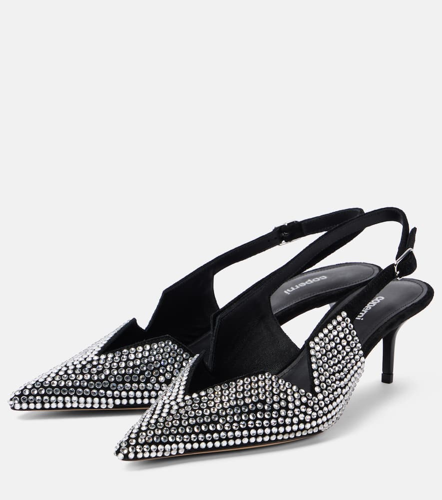 Coperni 65 crystal-embellished leather pumps