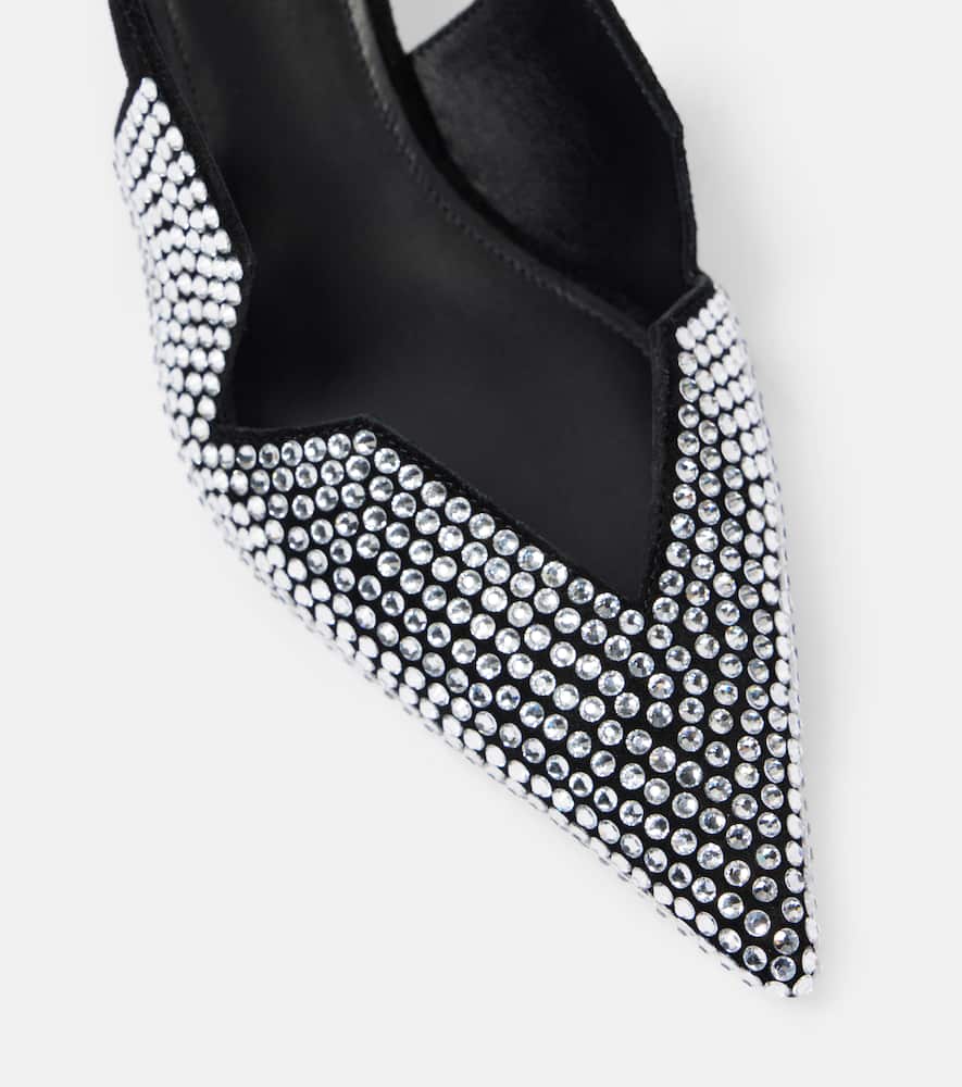 Coperni 65 crystal-embellished leather pumps
