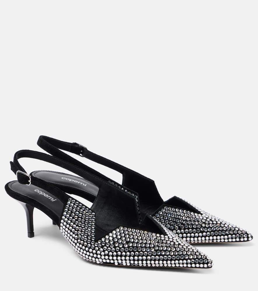 Coperni 65 crystal-embellished leather pumps