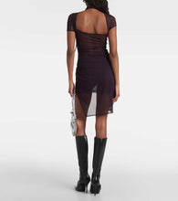 Coperni Asymmetric mesh minidress