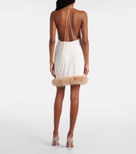Coperni Boa feather-trimmed jersey minidress