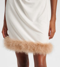 Coperni Boa feather-trimmed jersey minidress