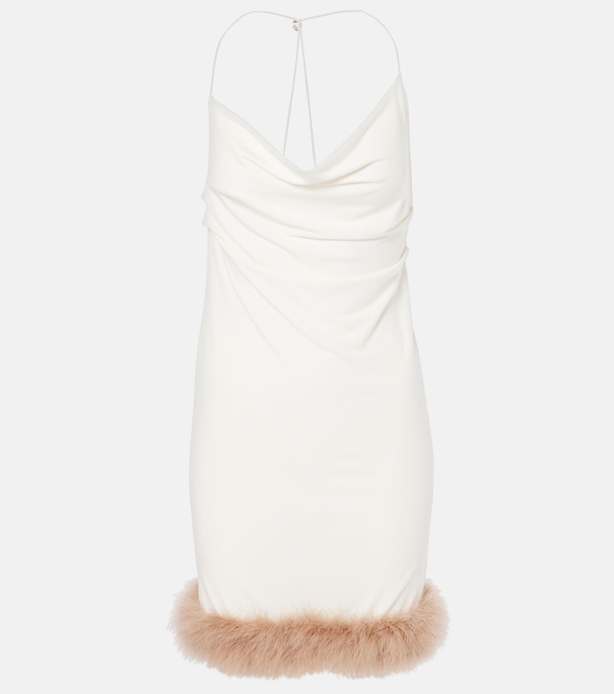 Coperni Boa feather-trimmed jersey minidress. Coperni Boa 羽毛饰边针织迷你连衣裙