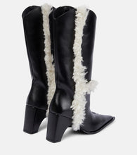 Coperni Bridge faux shearling-trimmed knee-high boots