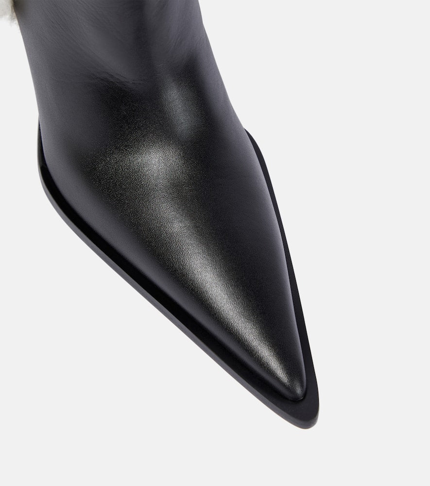 Coperni Bridge faux shearling-trimmed knee-high boots