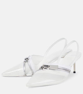 Coperni Clear Zip PVC slingback pumps