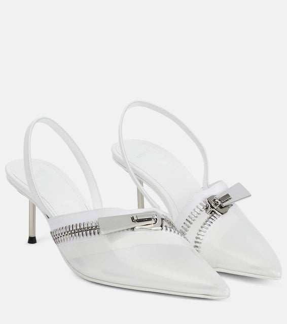 Coperni Clear Zip PVC slingback pumps