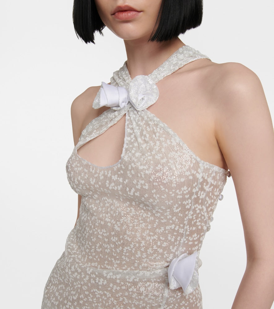 Coperni Embellished halterneck minidress