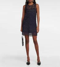 Coperni Embellished sheer silk minidress