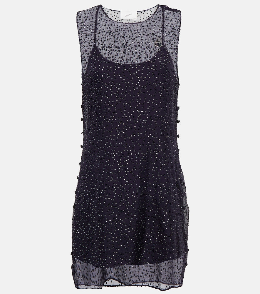 Coperni Embellished sheer silk minidress. Coperni 缀饰薄纱真丝迷你连衣裙