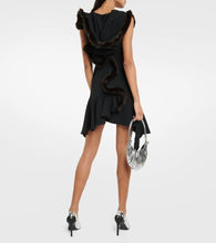 Coperni Faux fur-trimmed jersey minidress