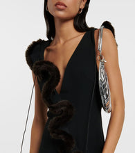 Coperni Faux fur-trimmed jersey minidress