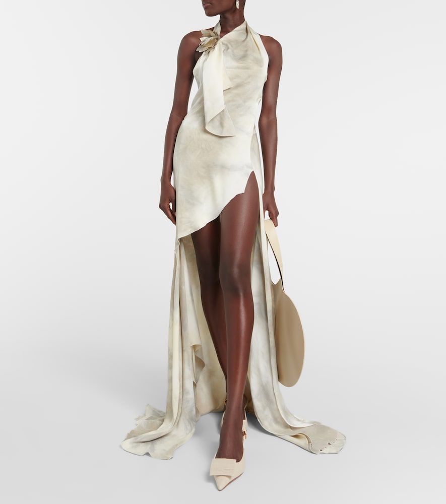 Coperni Floral-appliqu√É¬© asymmetric gown