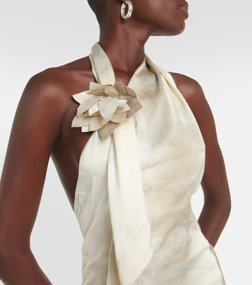 Coperni Floral-appliqu√É¬© asymmetric gown