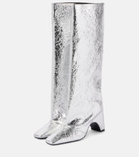 Coperni Foil Bridge 85 leather knee-high boots