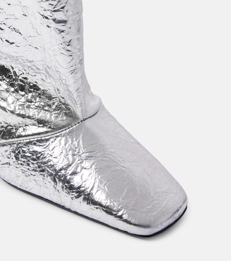 Coperni Foil Bridge 85 leather knee-high boots