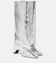 Coperni Foil Bridge 85 leather knee-high boots