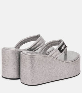 Coperni Glitter wedge thong sandals