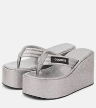 Coperni Glitter wedge thong sandals