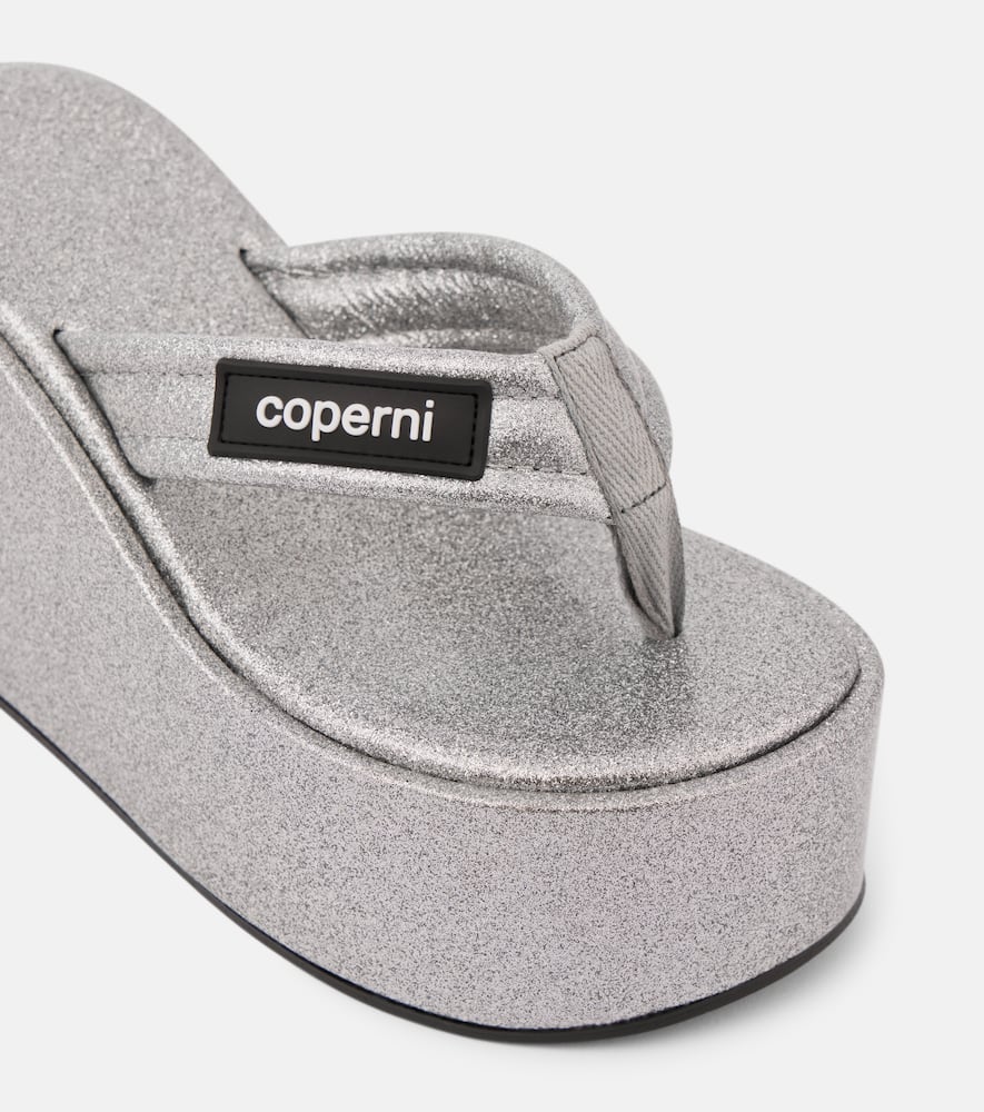Coperni Glitter wedge thong sandals