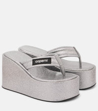 Coperni Glitter wedge thong sandals