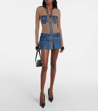 Coperni Illusion tulle and denim minidress